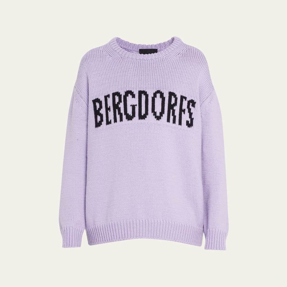 PUPPETS AND PUPPETS X BERGDORF GOODMAN Logo Intarsia Chunky Wool Sweater GUC